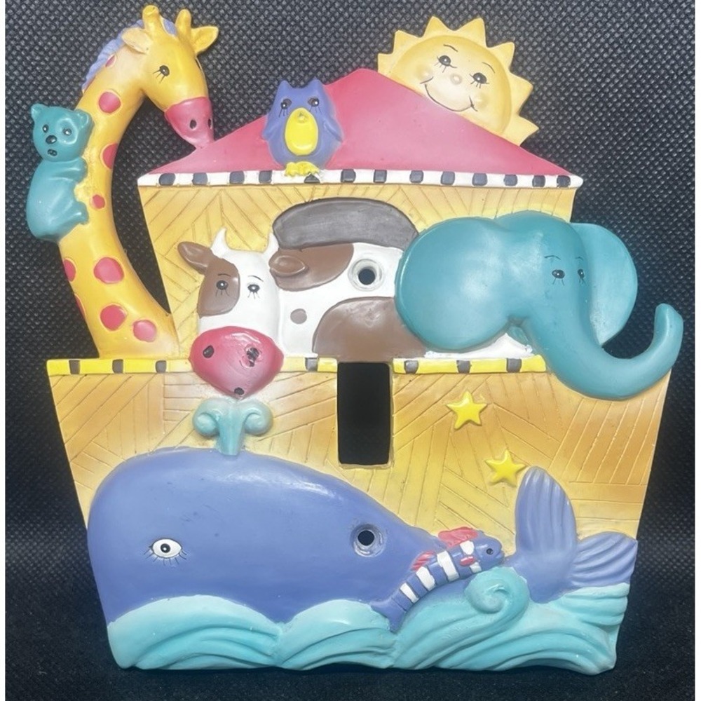 Kidsline Noah's Ark Animals Switch Cover Religious Bible Nursery Baby Decor
